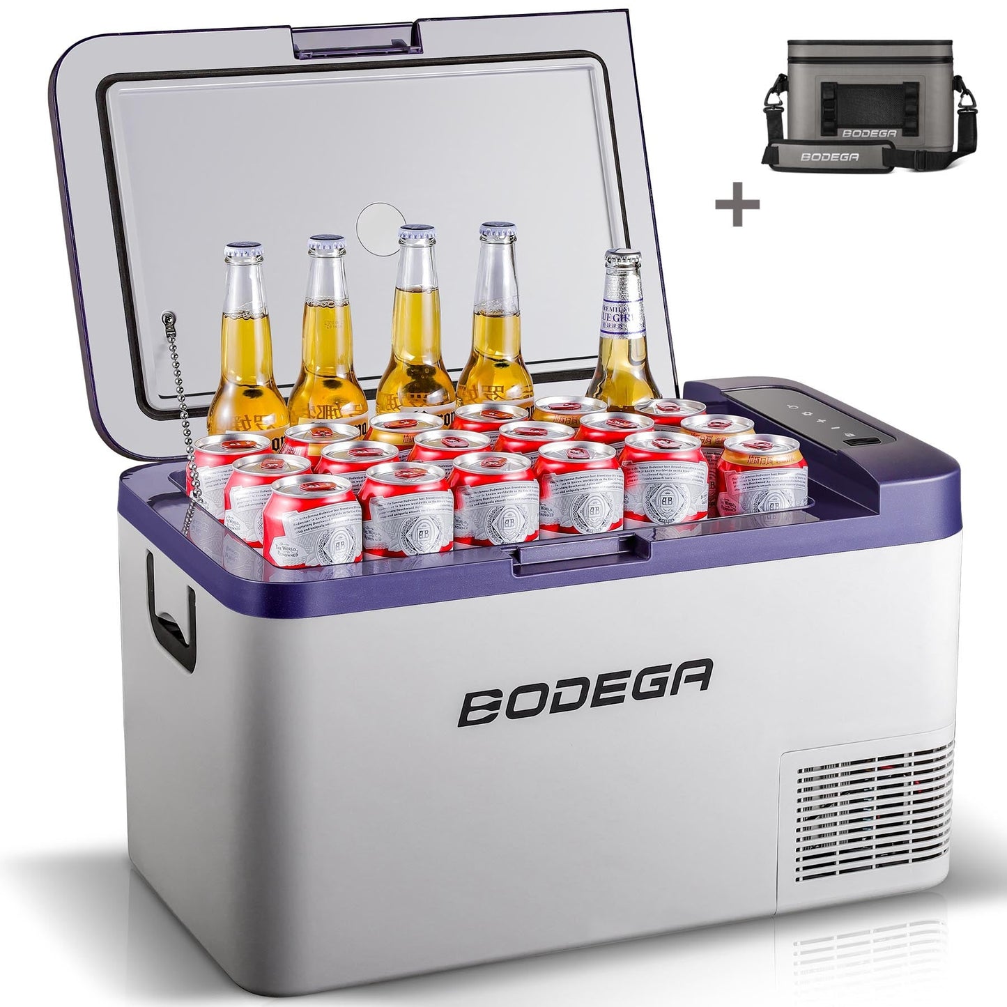 BODEGAcooler 27qt/25L K25 12V Portable Car Fridge Freezer - Dark Blue - K25- dark blue-1