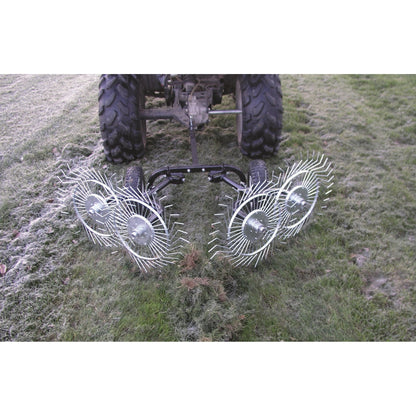 Strongway Acreage Rake 48in Dethatcher with 4 Tine Reels  - 49165