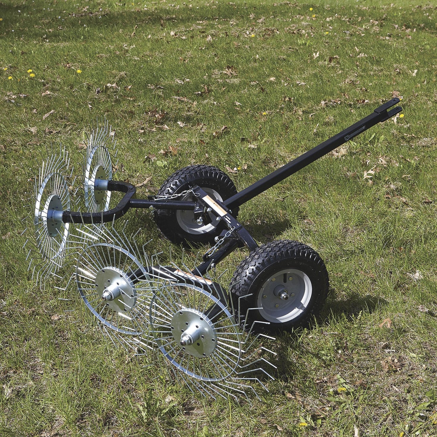 Strongway Acreage Rake 48in Dethatcher with 4 Tine Reels  - 49165