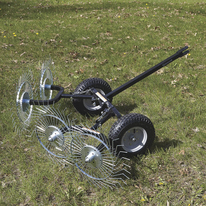 Strongway Acreage Rake 48in Dethatcher with 4 Tine Reels  - 49165