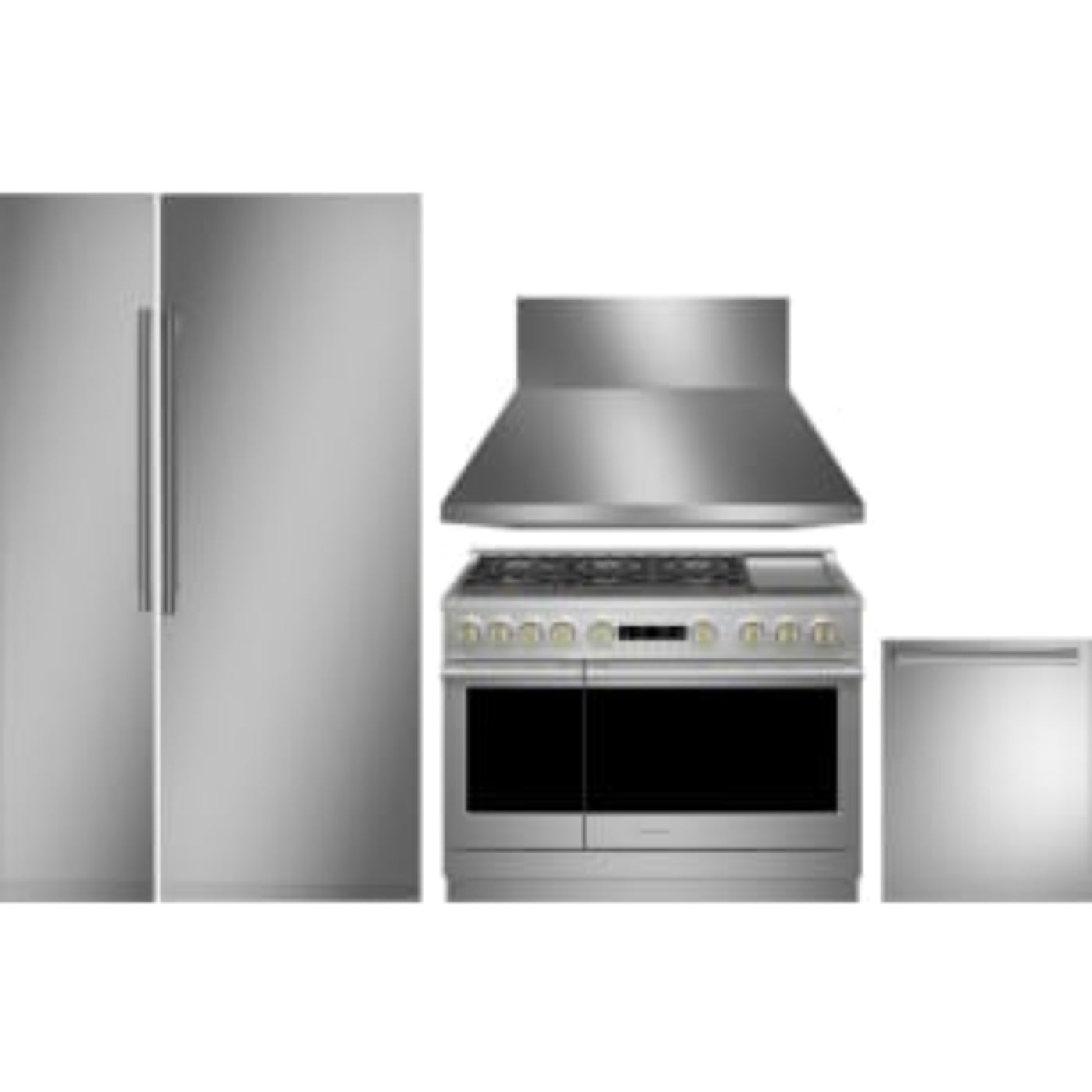 Monogram 5-Piece Package 24 Panel-Ready Premium Column Smart Refrigerator and 24 Panel-Ready Premium Column Freezer and 48 Gas Range and ZDT985SPNSS 24 Integrated Dishwasher and 48 Hood - Monogram-ZIR241NPNII