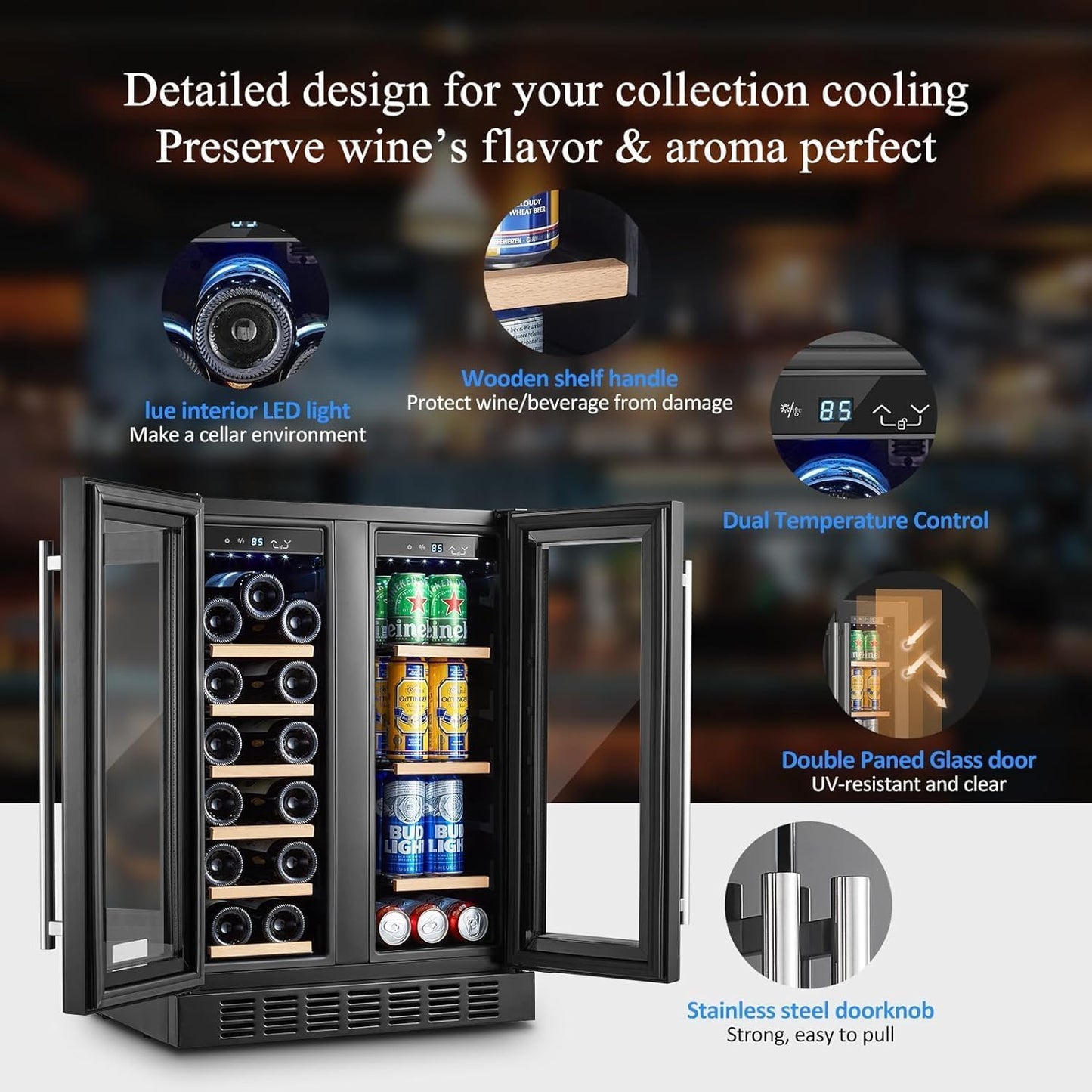BODEGACOOLER 24 Inch Dual Zone Wine and Beverage Refrigerator