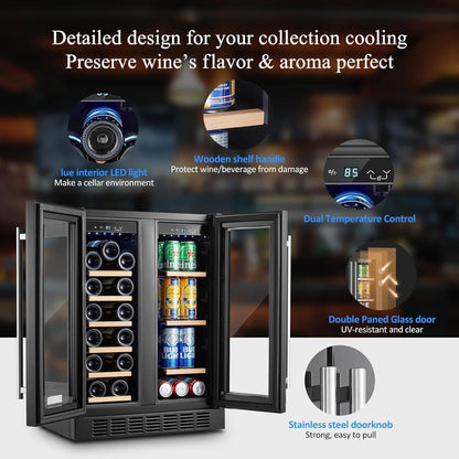BODEGACOOLER 24 Inch Dual Zone Wine and Beverage Refrigerator