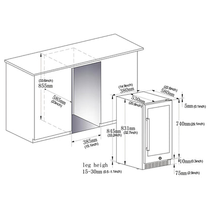 Earth Day Sale-BODEGAcooler 15" Built-in 100 Can Beverage Fridge in Stainless Steel - YC-100A-US-1
