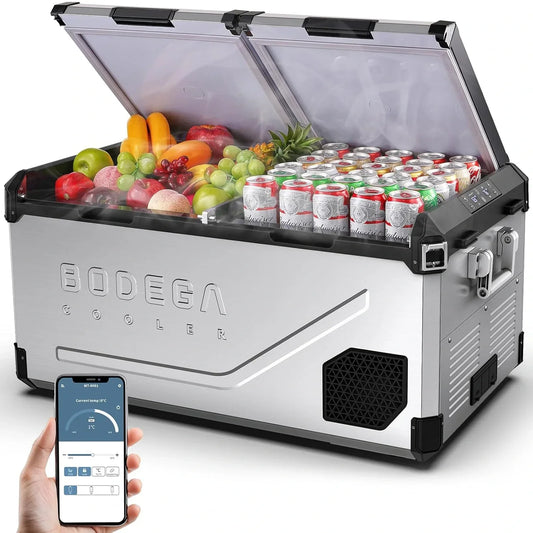 BODEGACOOLER 12 Volt Refrigerator 100QT/95L Hard Insulated Dual Zone