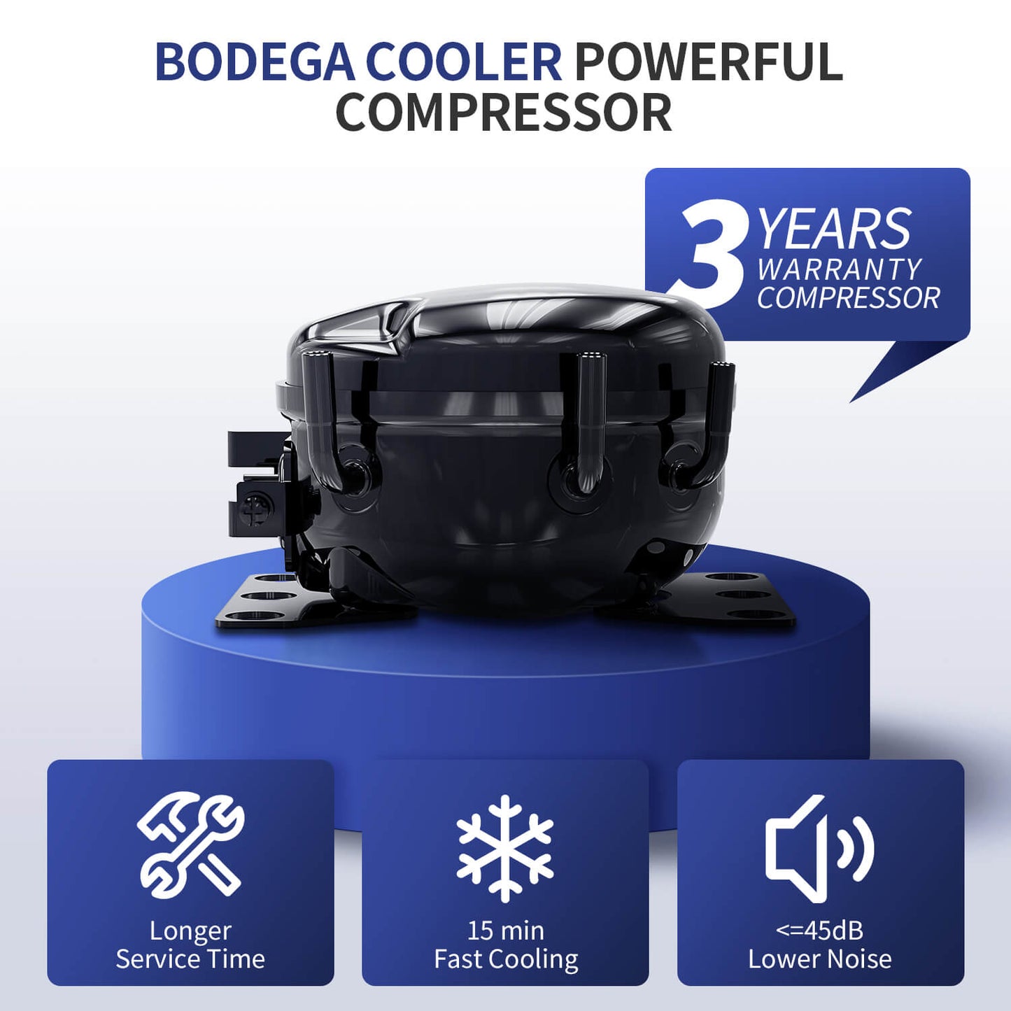 BODEGAcooler Mini 12V Portable Freezer  10Qt/9L with Battery - J9