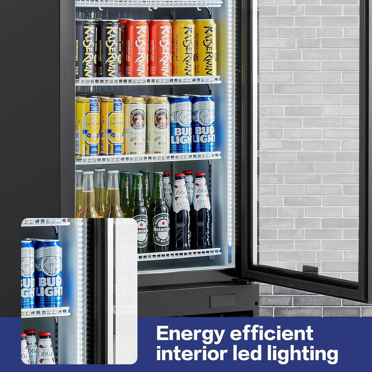 BODEGAcooler Commercial Glass Door Display Refrigerator Merchandiser 12.2 Cu. Ft