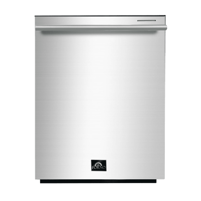 Forno Appliace Package - 36 Inch Dual Fuel Range, Wall Mount Range Hood, Refrigerator, Microwave Drawer, Dishwasher, AP-FFSGS6156-36-8