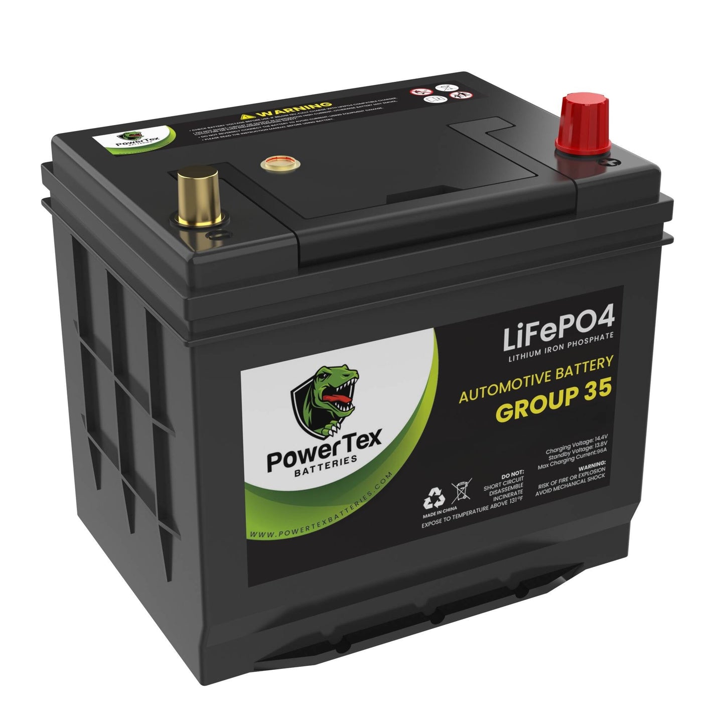 PowerTex 2014 Nissan 370Z Car Battery BCI Group 35 / Q85 Lithium LiFePO4 Automotive Battery - PTLG35-278