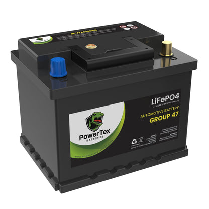 PowerTex 2013 Mini Cooper Countryman Car Battery BCI Group 47 H5 Lithium LiFePO4 Replacement Automotive Battery - PTLG47-453