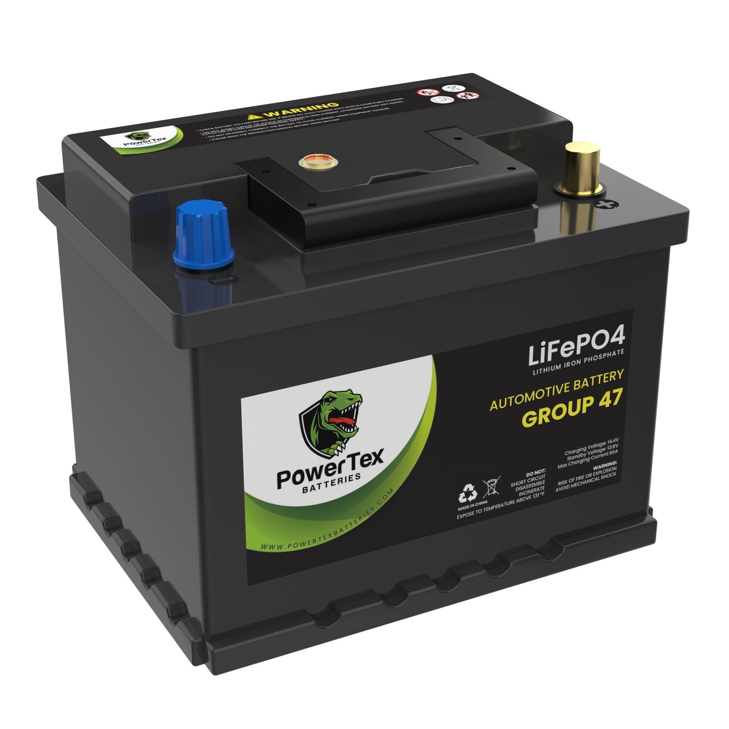 PowerTex 2011 Volkswagen GTI Car Battery BCI Group 47 H5 Lithium LiFePO4 Replacement Automotive Battery - PTLG47-605