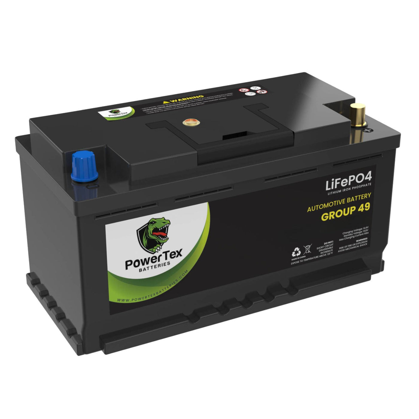 PowerTex 2024 Audi SQ7 V8 4.0LReplacement Car Battery BCI Group 49 Lithium LiFePO4 Automotive Powertex Battery - PTLG49-0251