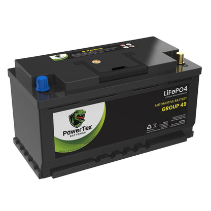PowerTex 2021 Volkswagen Arteon L4 2.0LReplacement Car Battery BCI Group 49 Lithium LiFePO4 Automotive Powertex Battery - PTLG49-05