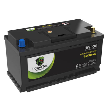 PowerTex 2023 Cadillac Escalade V8 6.2LReplacement Car Battery BCI Group 49 Lithium LiFePO4 Automotive Powertex Battery - PTLG49-0144