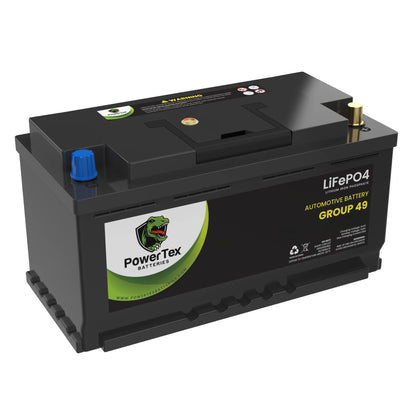 PowerTex 2018 Maserati Levante Car Battery BCI Group 49 / H8 Replacement Lithium LiFePO4 Automotive Battery - PTLG49-1133