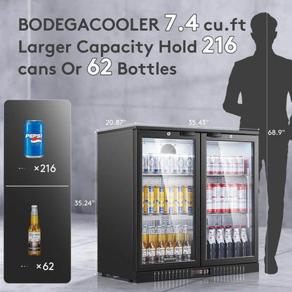 Bodega cooler Under Counter Back Bar Refrigerator 7.4 Cu.Ft
