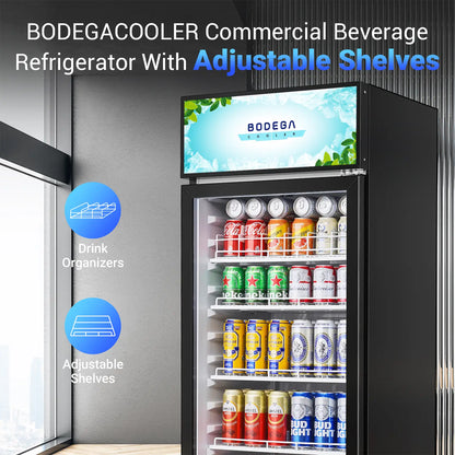 BODEGAcooler Commercial Glass Door Display Refrigerator Merchandiser 10cu.ft