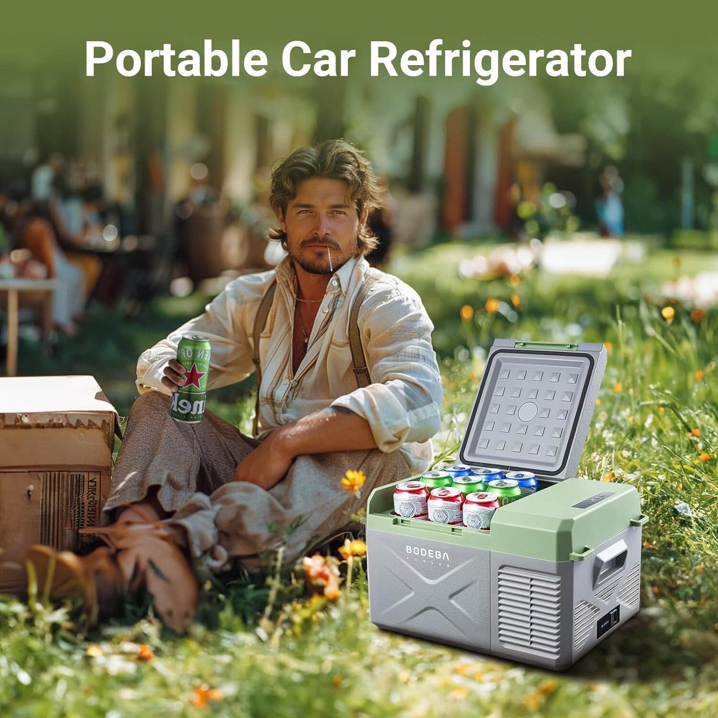 BODEGACOOLER 12 Volt Car Refrigerator 18qt Electric Cooler - X18-BK