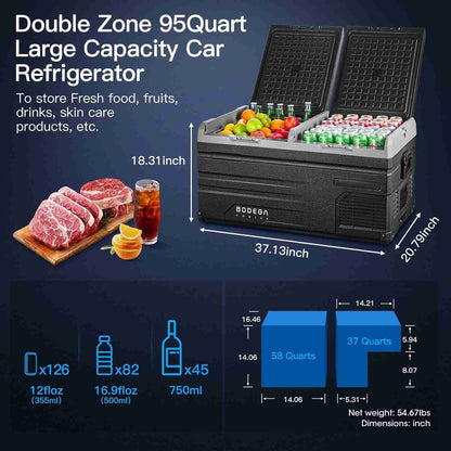 Bodegacooler Electric Cooler 76/95qt Dual Zone