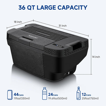 BODEGAcooler 12V 35L Car Refrigerator Perfect for Tesla Model Y