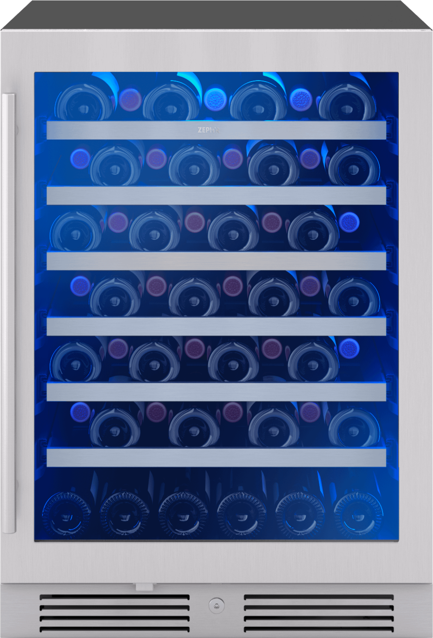 ZEPHYR Presrv Wine Cooler, 24in UC, SS+Gls, Rvs Door, 1Z in Stainless Steel - PRW24C01CG