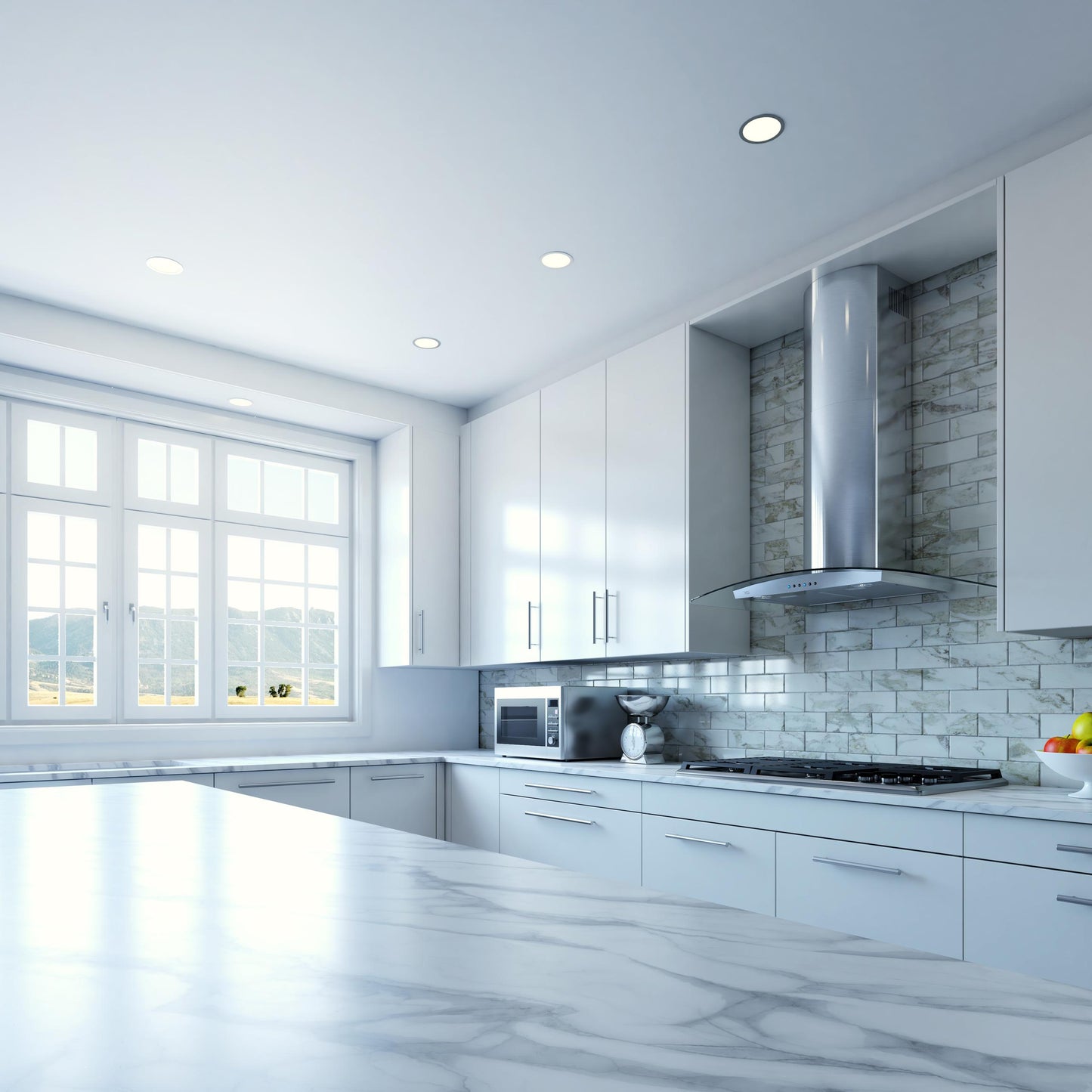 XO APPLIANCE XOM30GC 30" CCC 600/395 CFM Wall Chimney Hood Stainless/Glass in Stainless Steel - XOM30GC