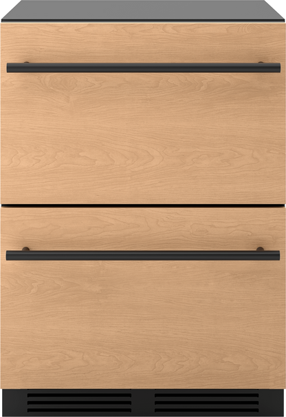 ZEPHYR Presrv Refrigerator Drawers, 24in Compact, Panel Ready, 2 Zone Custom Panel Ready - PRRD24C2AP