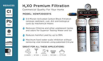 XO APPLIANCE XOWF2000SYS Dual Stage In-Line Drinking Water Filtration System - XOWF2000SYS