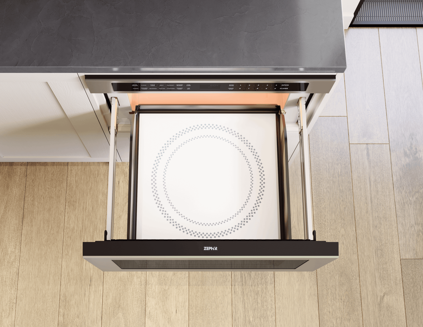 ZEPHYR Microwave Drawer, 24in, Built-In, SS, 1.2 cu. ft. in Stainless Steel - MWD2401AS