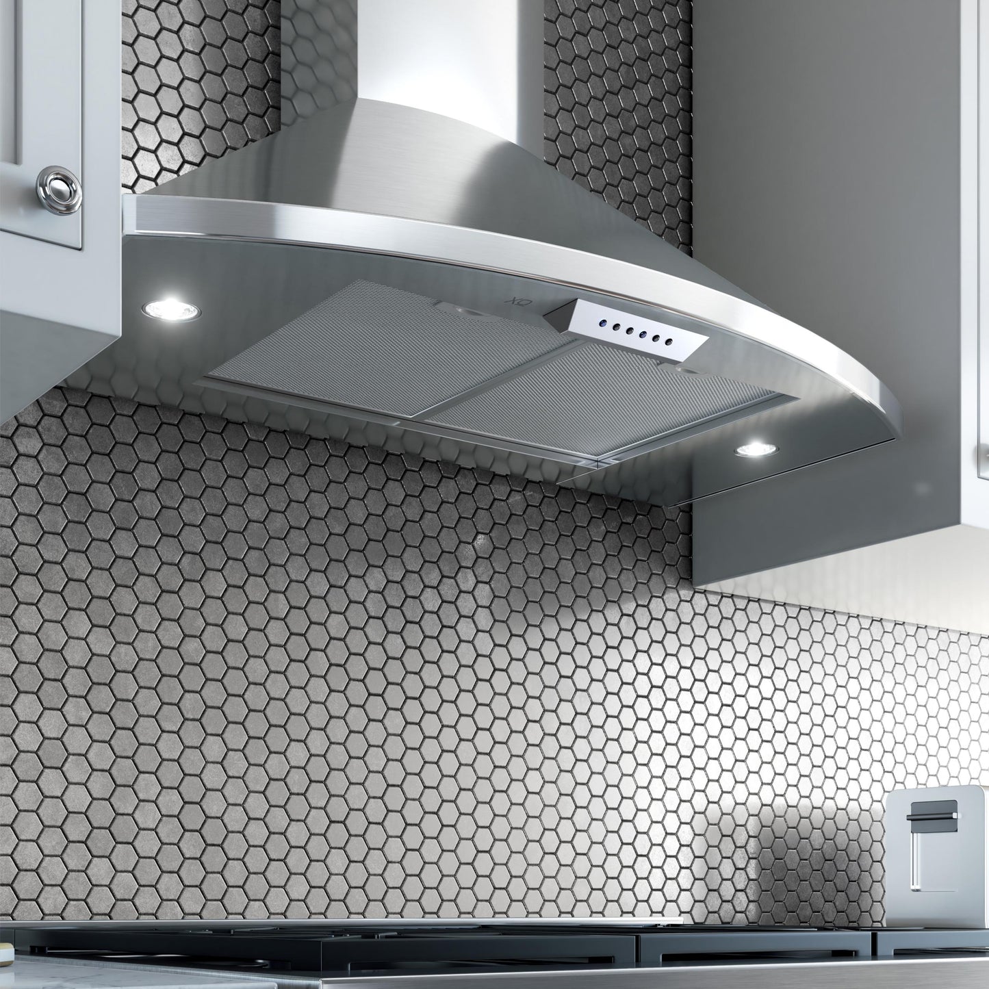 XO APPLIANCE XOS36SC 36" CCC 600/395 CFM Italian Made Wall Mount Chimney Range Hood in Stainless Steel - XOS36SC