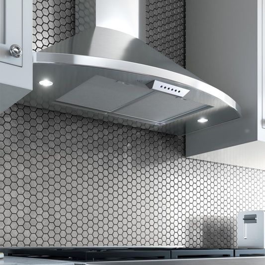 XO APPLIANCE XOS36SC 36" CCC 600/395 CFM Italian Made Wall Mount Chimney Range Hood in Stainless Steel - XOS36SC