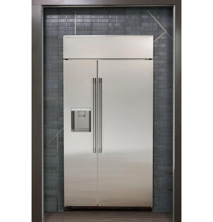 MONOGRAM Monogram 36" Built-In Side-by-Side Refrigerator with Dispenser in Stainless Steel - ZISS360DNSS