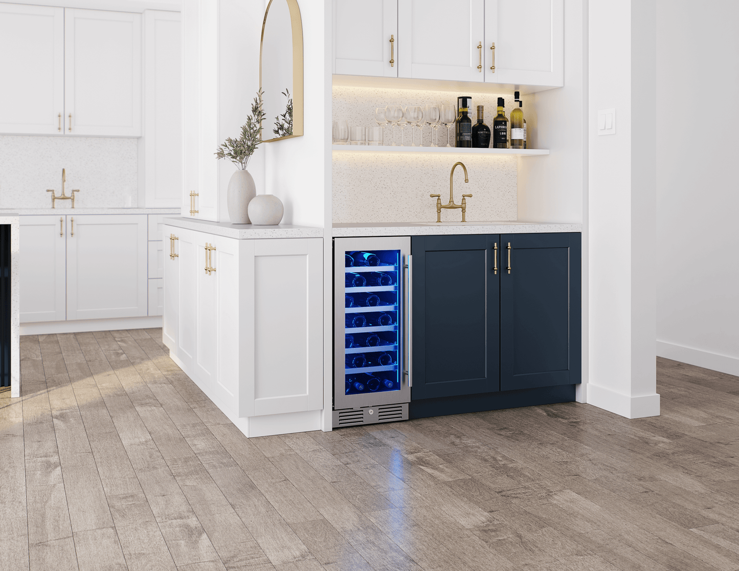 ZEPHYR Presrv Wine Cooler, 15in UC, SS+Gls, Rvs Door, 1Z in Stainless Steel - PRW15C01CG