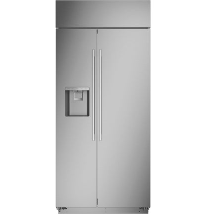MONOGRAM Monogram 36" Built-In Side-by-Side Refrigerator with Dispenser in Stainless Steel - ZISS360DNSS