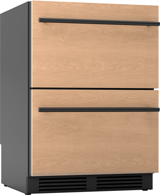 ZEPHYR Presrv Refrigerator Drawers, 24in Compact, Panel Ready, 2 Zone Custom Panel Ready - PRRD24C2AP