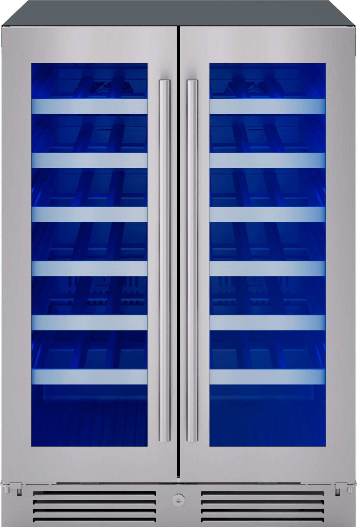 ZEPHYR Presrv Wine Cooler, 24in UC, SS+Gls, Fr Door, 2Z in Stainless Steel - PRW24C32CG