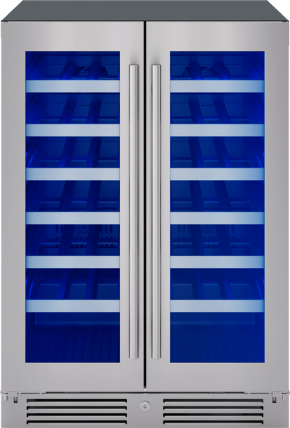 ZEPHYR Presrv Wine Cooler, 24in UC, SS+Gls, Fr Door, 2Z in Stainless Steel - PRW24C32CG