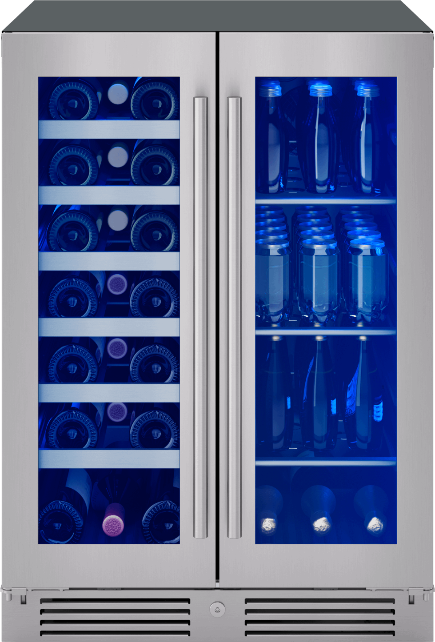 ZEPHYR Presrv Wine & Bev Cooler, 24in UC, SS+Gls, Fr Dr in Stainless Steel - PRWB24C32CG