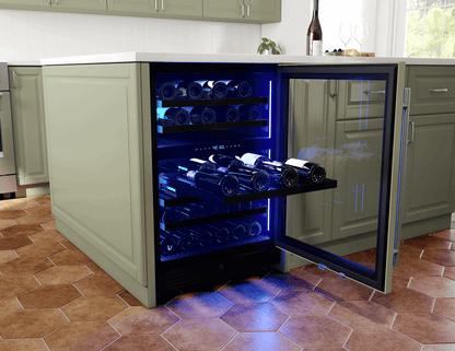 ZEPHYR Presrv Wine Cooler, 24in UC, Panel Ready+Gls, 2Z Custom Panel Ready - PRW24C02CPG