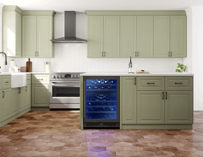 ZEPHYR Presrv Wine Cooler, 24in UC, Blk SS+Gls,Rvs Dr, 2Z Black in Stainless Steel - PRW24C02CBSG