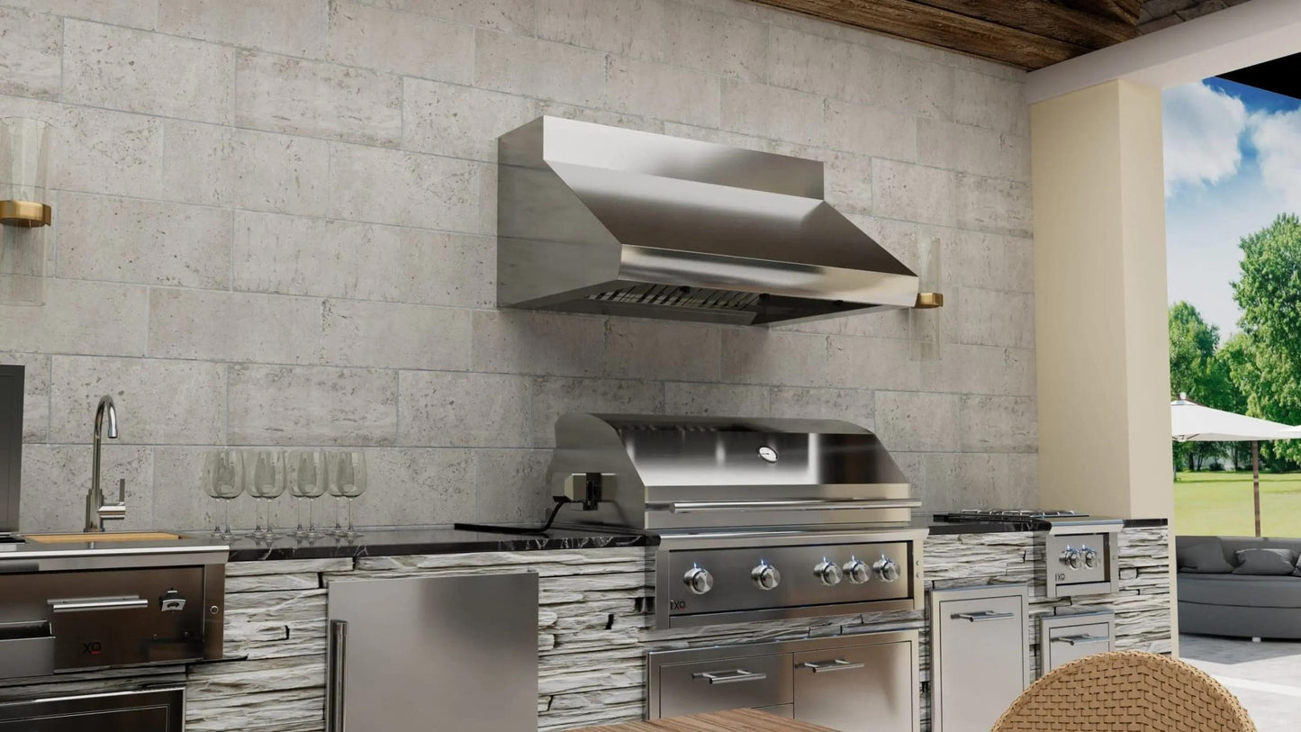 XO APPLIANCE XOGV42S Outdoor hood, 42"W, 33"D, 18"T, 1200CFM, LEDs, pro baffle filters in Stainless Steel - XOGV42S