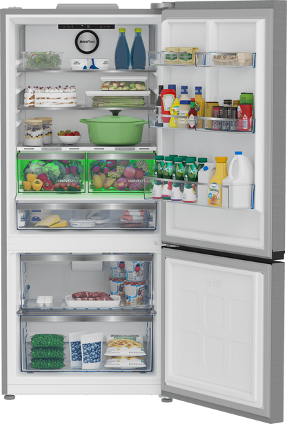 BEKO 30" Bottom Freezer Refrigerator in Stainless Steel - BFBF30116SS
