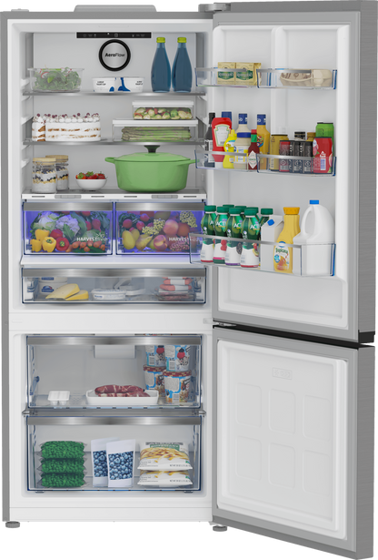 BEKO 30" Bottom Freezer Refrigerator in Stainless Steel - BFBF30116SS