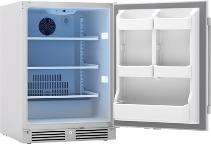 ZEPHYR Presrv Refrigerator, 24in Compact, Outdoor SS, Reversible, Lock, 1 Zone in Stainless Steel - PRR24C01ASOD