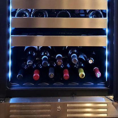 XO APPLIANCE XOU2470WDZGS Tall Dual Zone Wine Cooler, Glass with in Stainless Steel Trim in Stainless Steel - XOU2470WDZGS