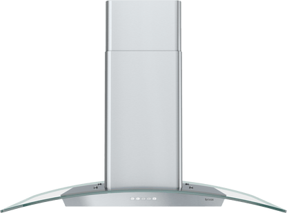 ZEPHYR Brisas Curved Glass Island, 36" G, ACT, LED in Stainless Steel - BMLE36CG