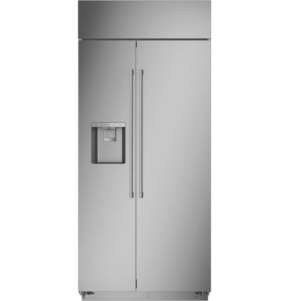 MONOGRAM Monogram 36" Built-In Side-by-Side Refrigerator with Dispenser in Stainless Steel - ZISS360DNSS