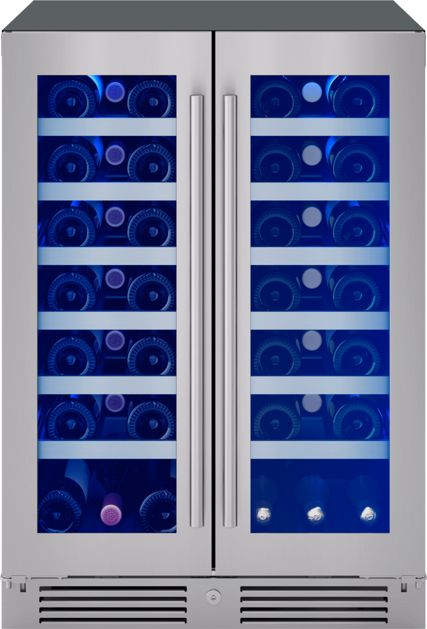 ZEPHYR Presrv Wine Cooler, 24in UC, SS+Gls, Fr Door, 2Z in Stainless Steel - PRW24C32CG