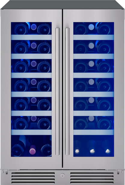 ZEPHYR Presrv Wine Cooler, 24in UC, SS+Gls, Fr Door, 2Z in Stainless Steel - PRW24C32CG