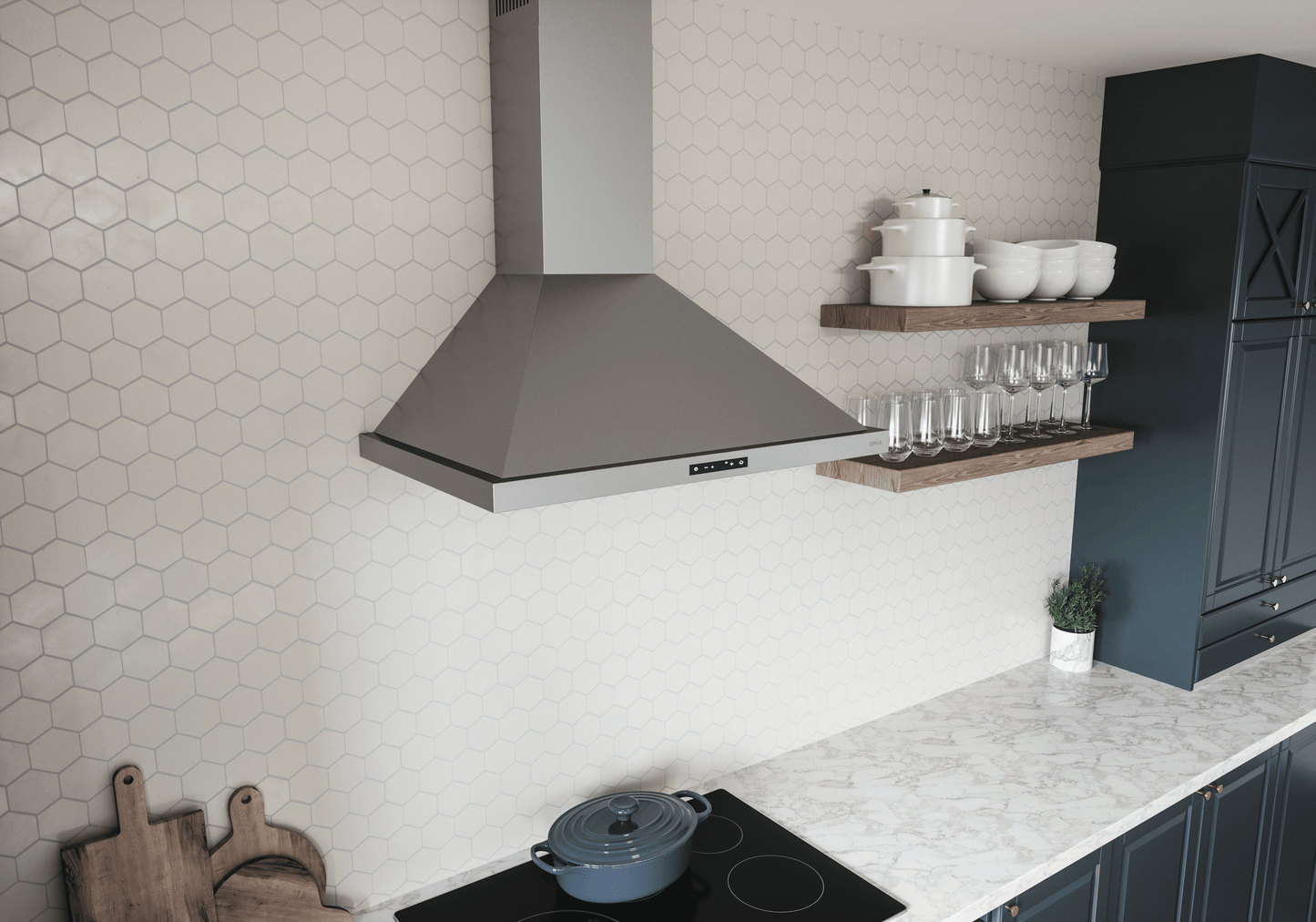 ZEPHYR Ombra, Wall, 30", SS, 600 CFM in Stainless Steel - ZOME30BS